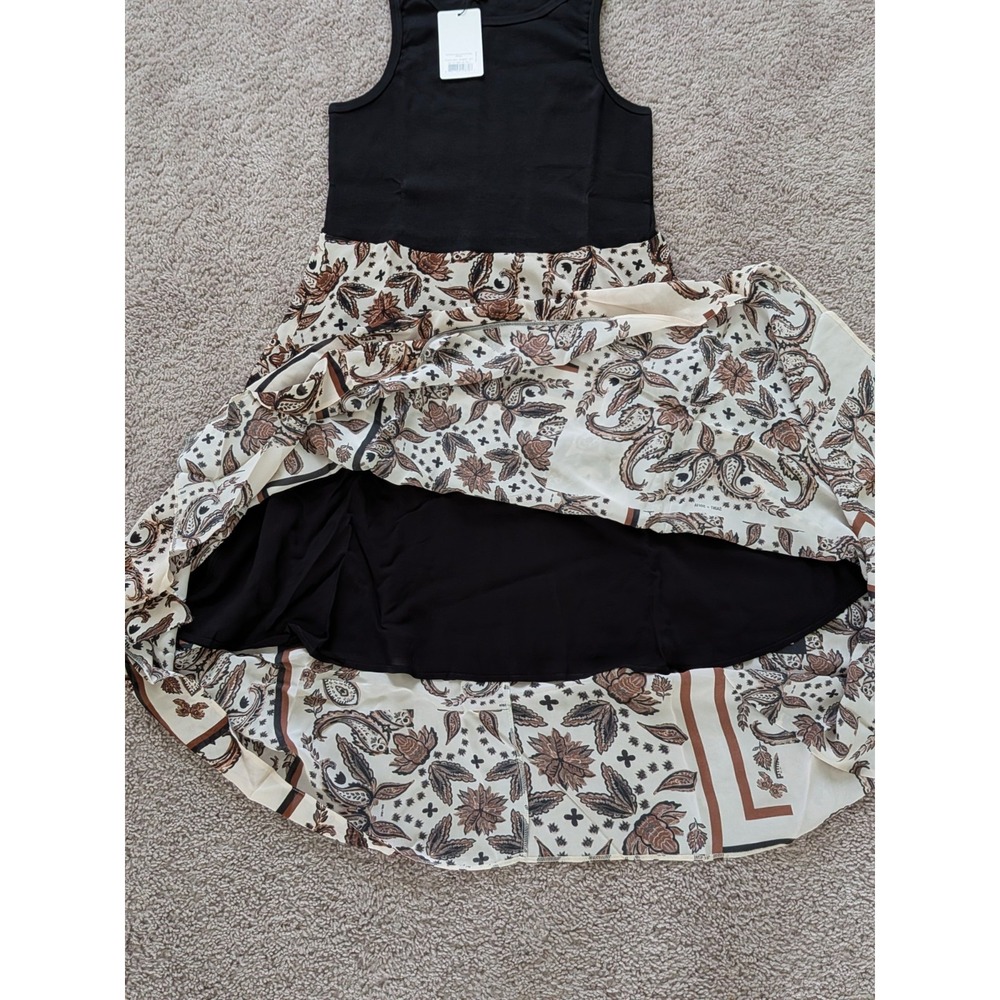 Saint Sofia Lila Hanky Hem Dress Cream Paisley Size 10 NWT Boho Asymmetric Midi - Picture 5 of 15